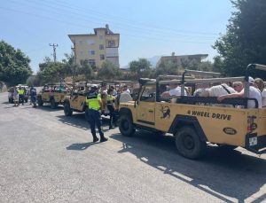 Alanya’da Safari Araçlarına Drone Destekli Trafik Denetimi