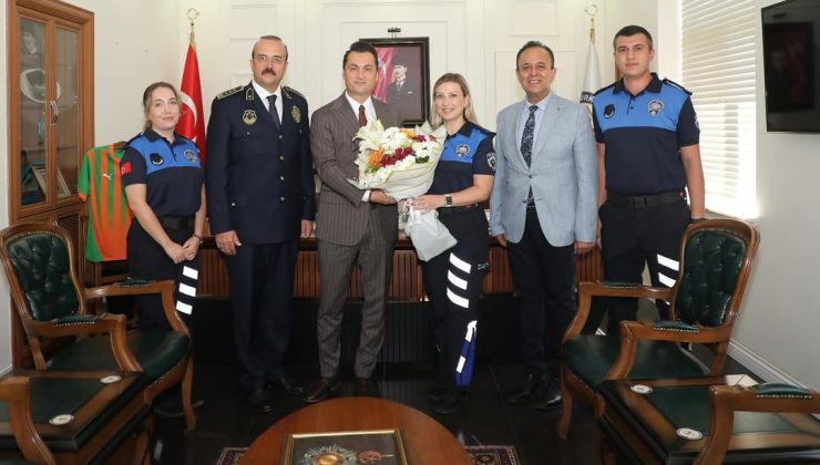 Alanya Zabıtası’ndan Kaymakam Öztürk’e Zabıta Haftası Ziyareti