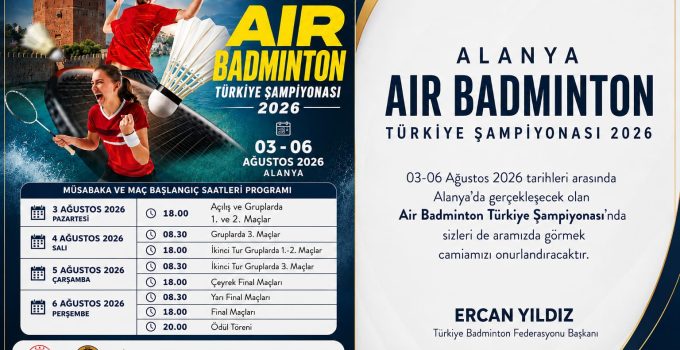 Air Badminton Türkiye Şampiyonası Alanya’da Başladı