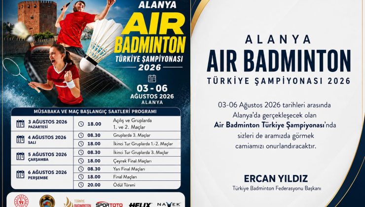 Air Badminton Türkiye Şampiyonası Alanya’da Başladı